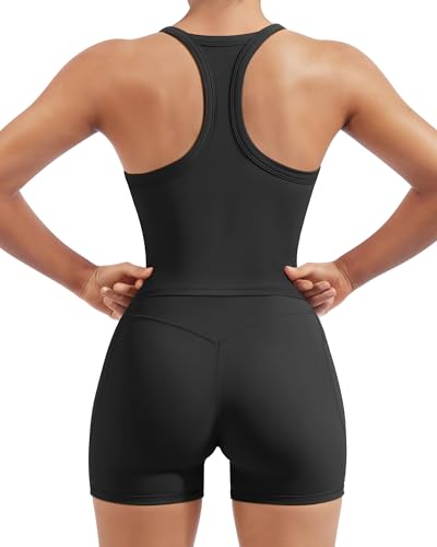 Women's Racerback Workout Set with Pocket Shorts