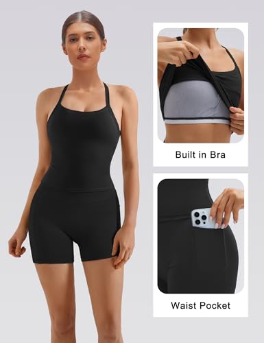 Women's Racerback Workout Set with Pocket Shorts