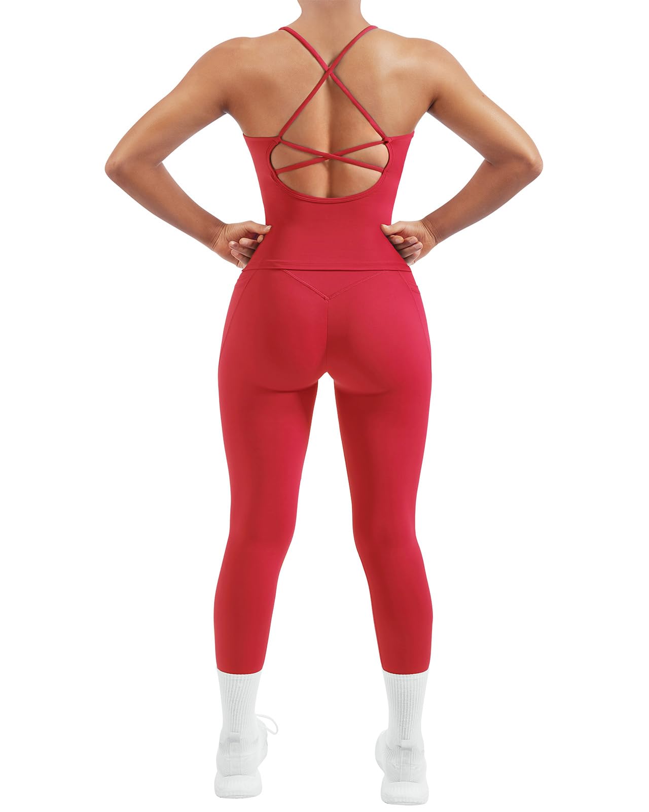 Women's Padded Workout Set with Control Leggings