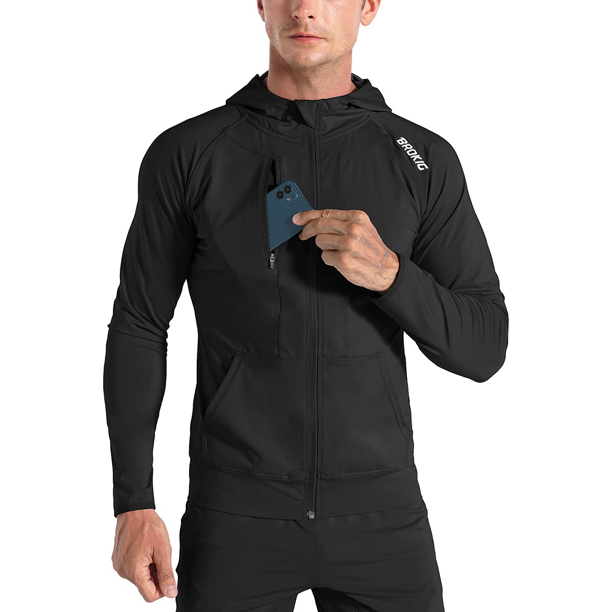Men's Lightweight Running Jacket with Zip Pockets