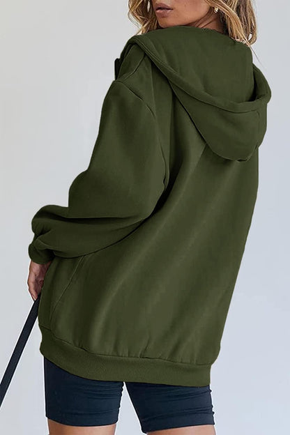 Women's Zip-Up Hooded Track Jacket with Pockets