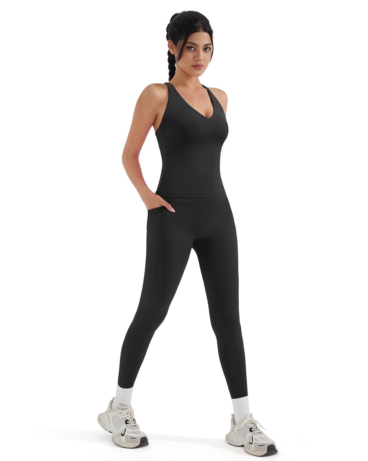 Women's Padded Workout Set with Control Leggings
