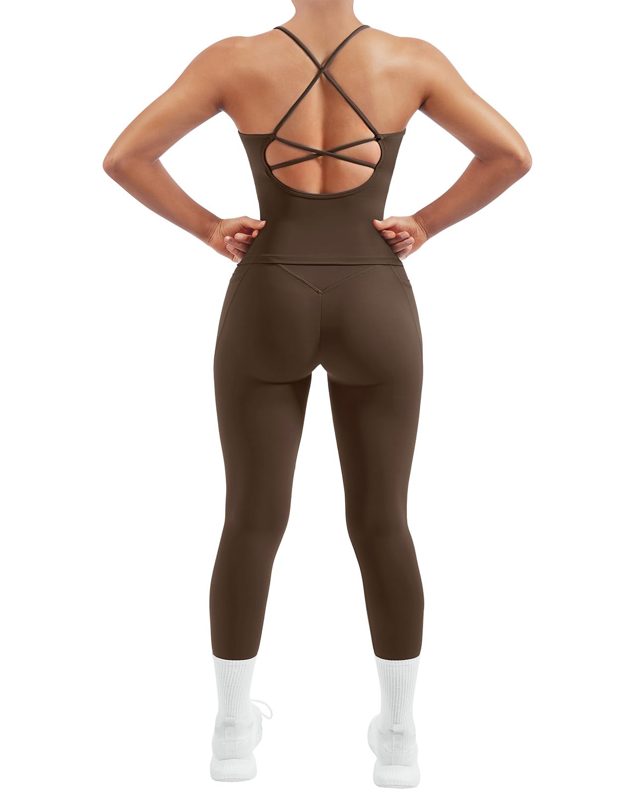 Women's Padded Workout Set with Control Leggings