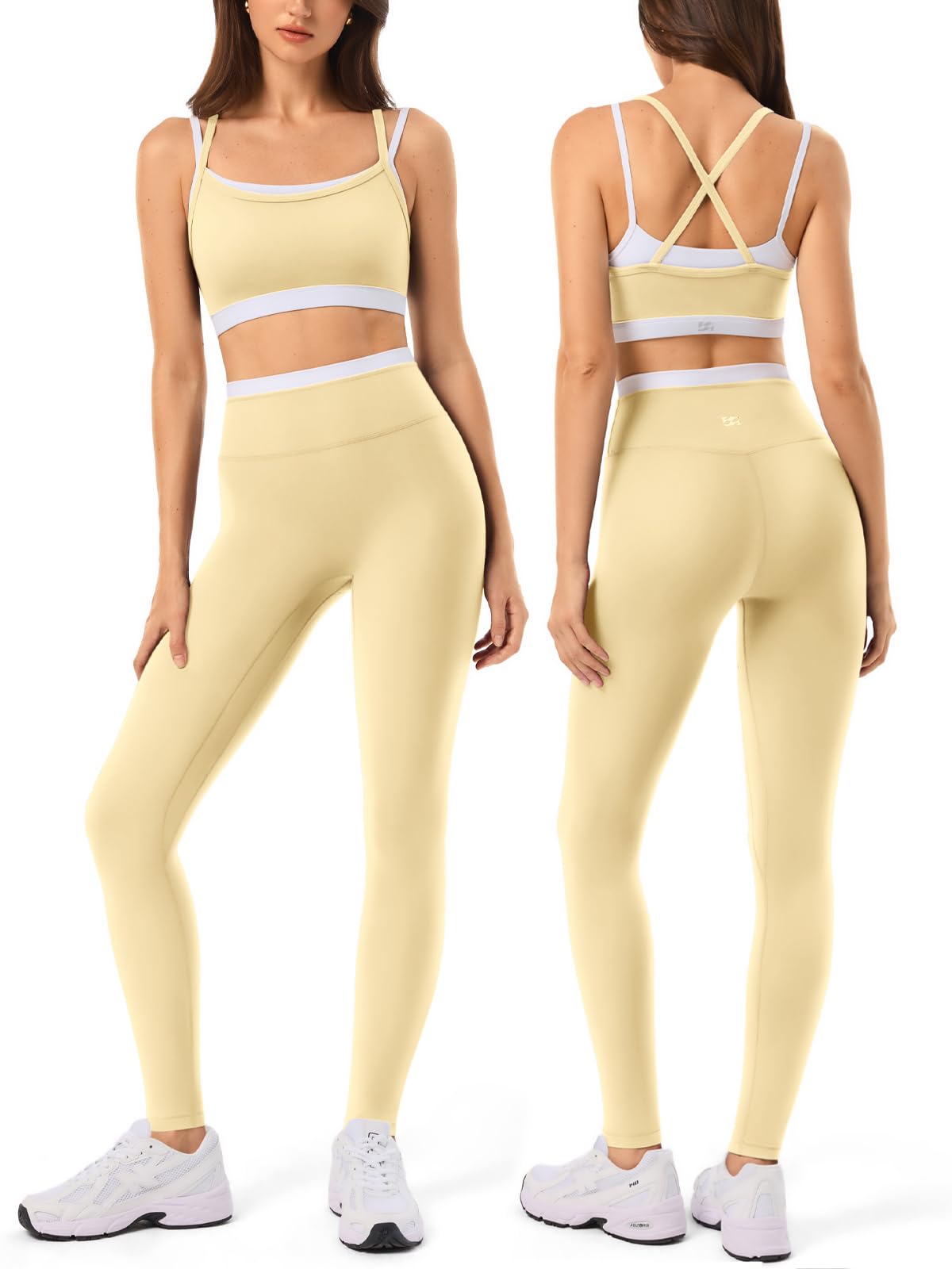 Women's Seamless Yoga Set with Padded Sports Bra