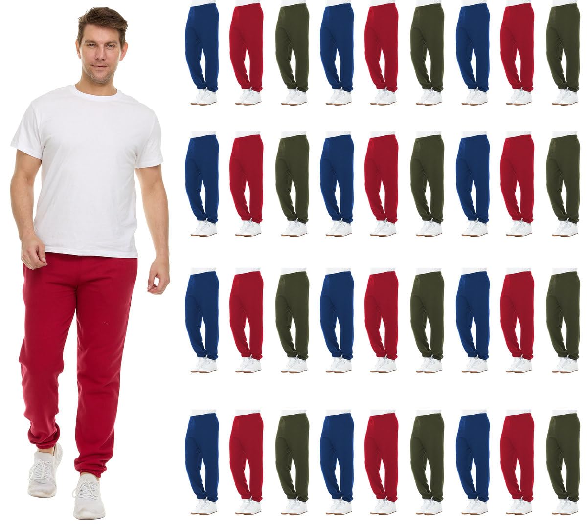 Men's Essential Jogger Sweatpants 36-Pack Bundle