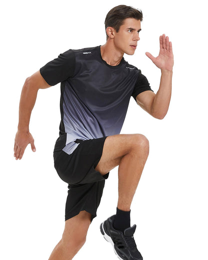 Men's Dry-Fit Workout Set with Shorts & Long Sleeve