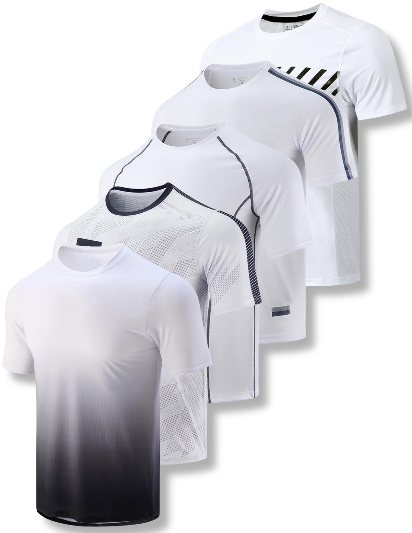 Men's Quick-Dry Athletic Training T-Shirts 5-Pack