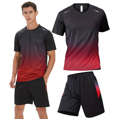 Men's Dry-Fit Workout Set with Shorts & Long Sleeve