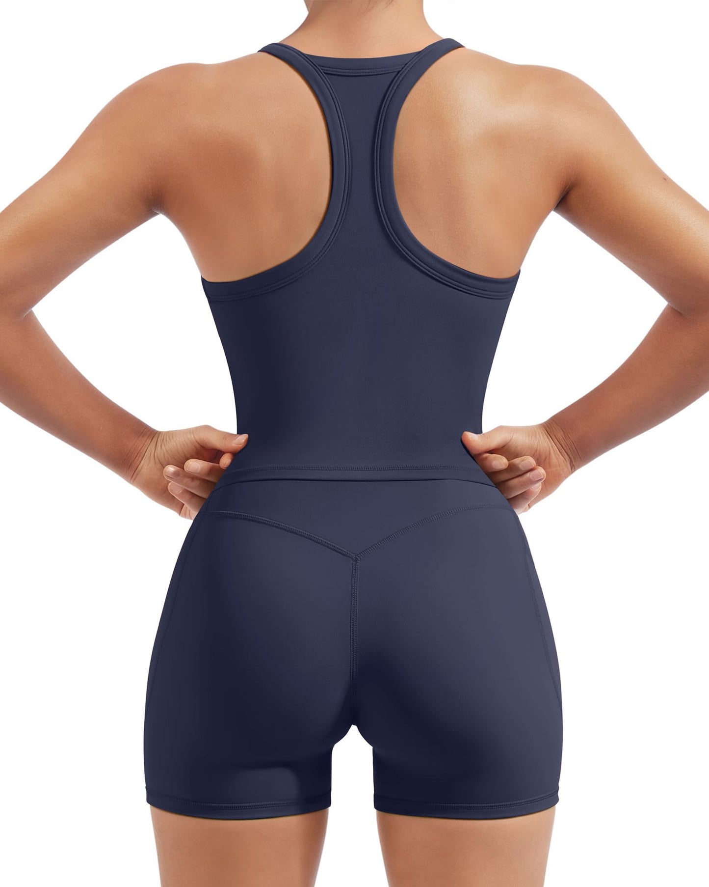Women's Racerback Workout Set with Pocket Shorts