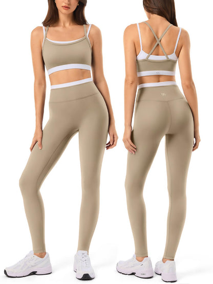 Women's Seamless Yoga Set with Padded Sports Bra