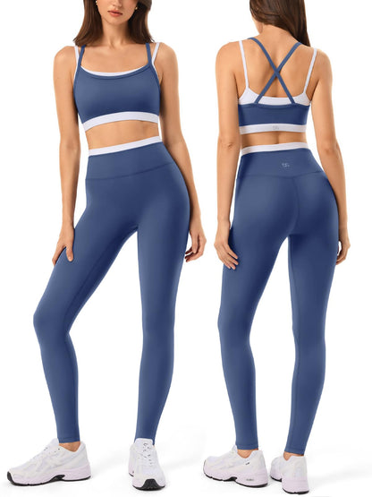 Women's Seamless Yoga Set with Padded Sports Bra