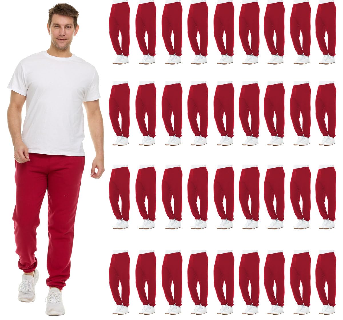 Men's Essential Jogger Sweatpants 36-Pack Bundle