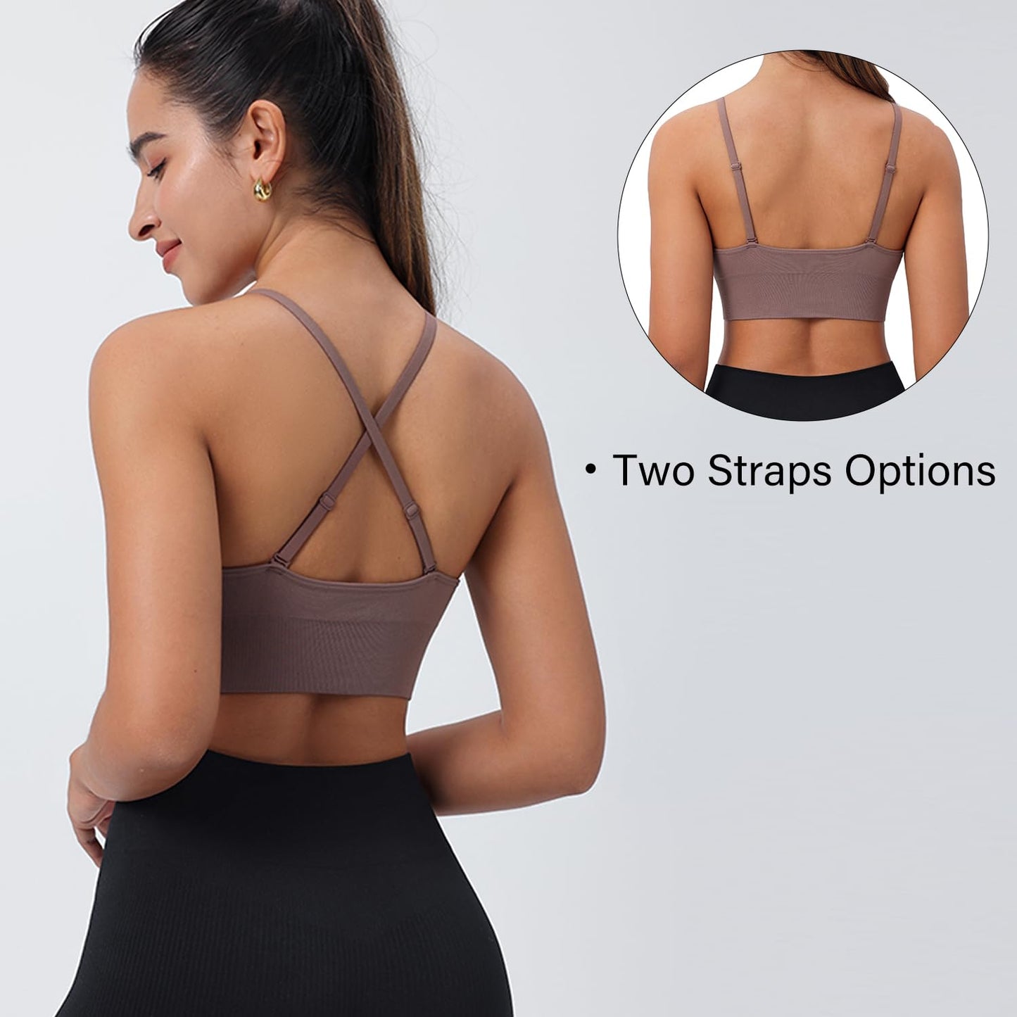 Women's Adjustable Criss-Cross Padded Sports Bra Set