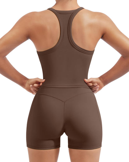Women's Racerback Workout Set with Pocket Shorts