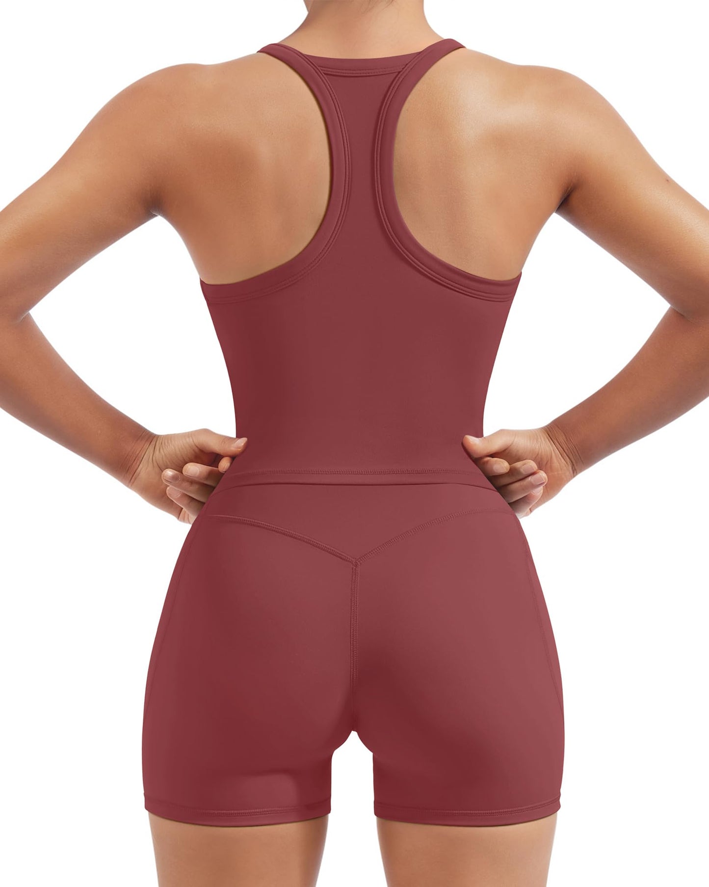 Women's Racerback Workout Set with Pocket Shorts
