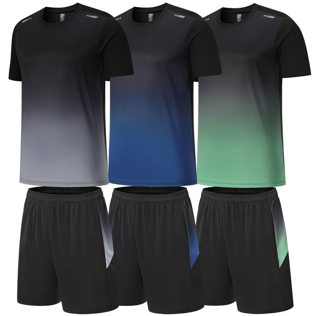 Men's Dry-Fit Workout Set with Shorts & Long Sleeve