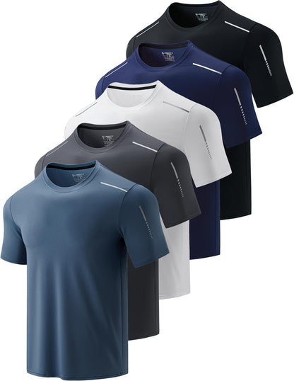 Men's Quick-Dry Athletic Training T-Shirts 5-Pack