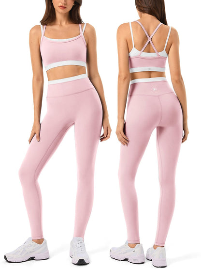Women's Seamless Yoga Set with Padded Sports Bra
