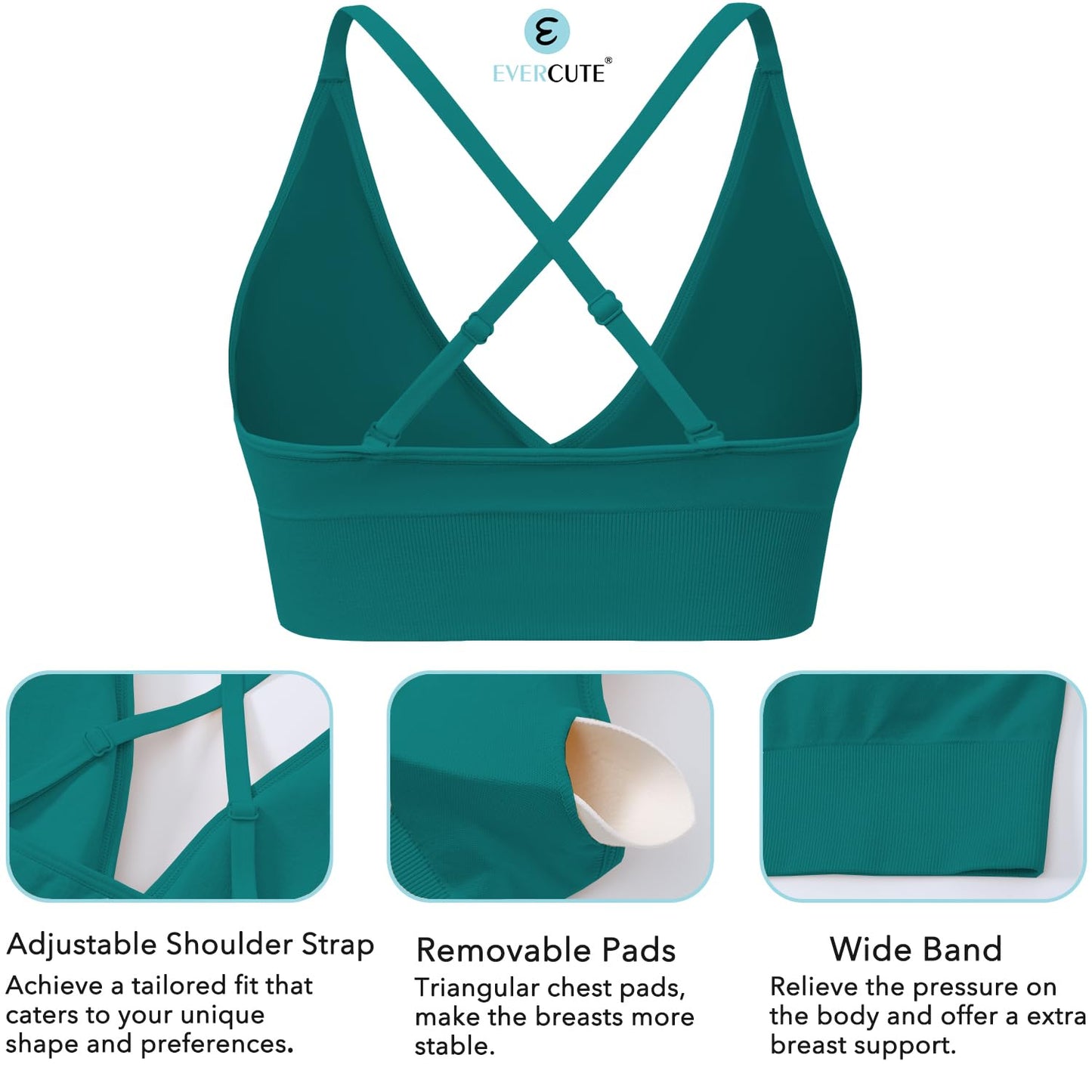 Women's Adjustable Criss-Cross Padded Sports Bra Set
