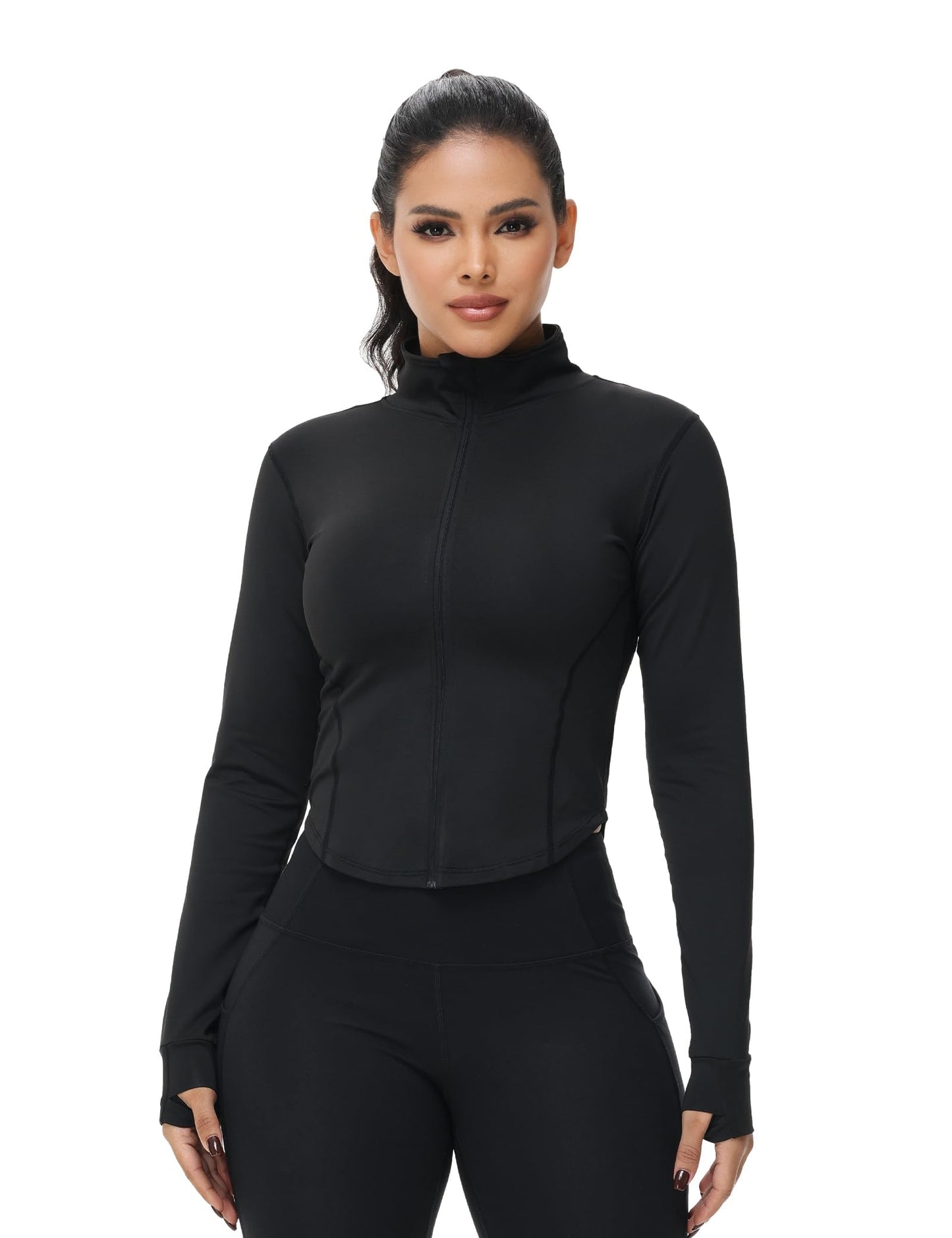 Women's Cropped Full-Zip Workout Jacket 3-Pack