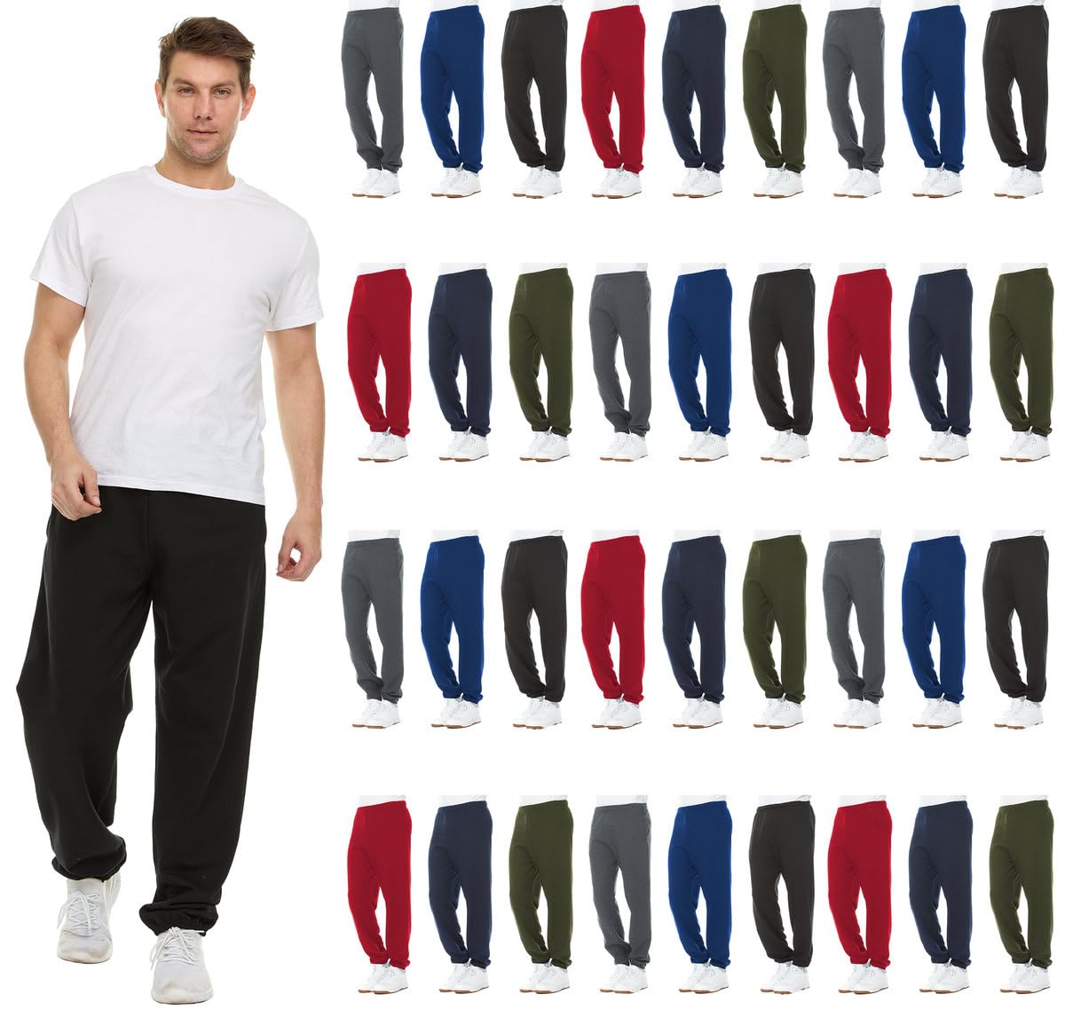 Men's Essential Jogger Sweatpants 36-Pack Bundle