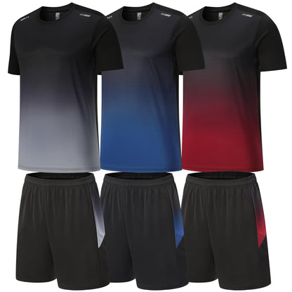 Men's Dry-Fit Workout Set with Shorts & Long Sleeve
