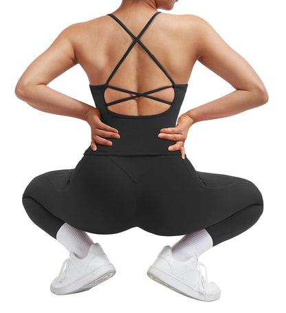 Women's Padded Workout Set with Control Leggings