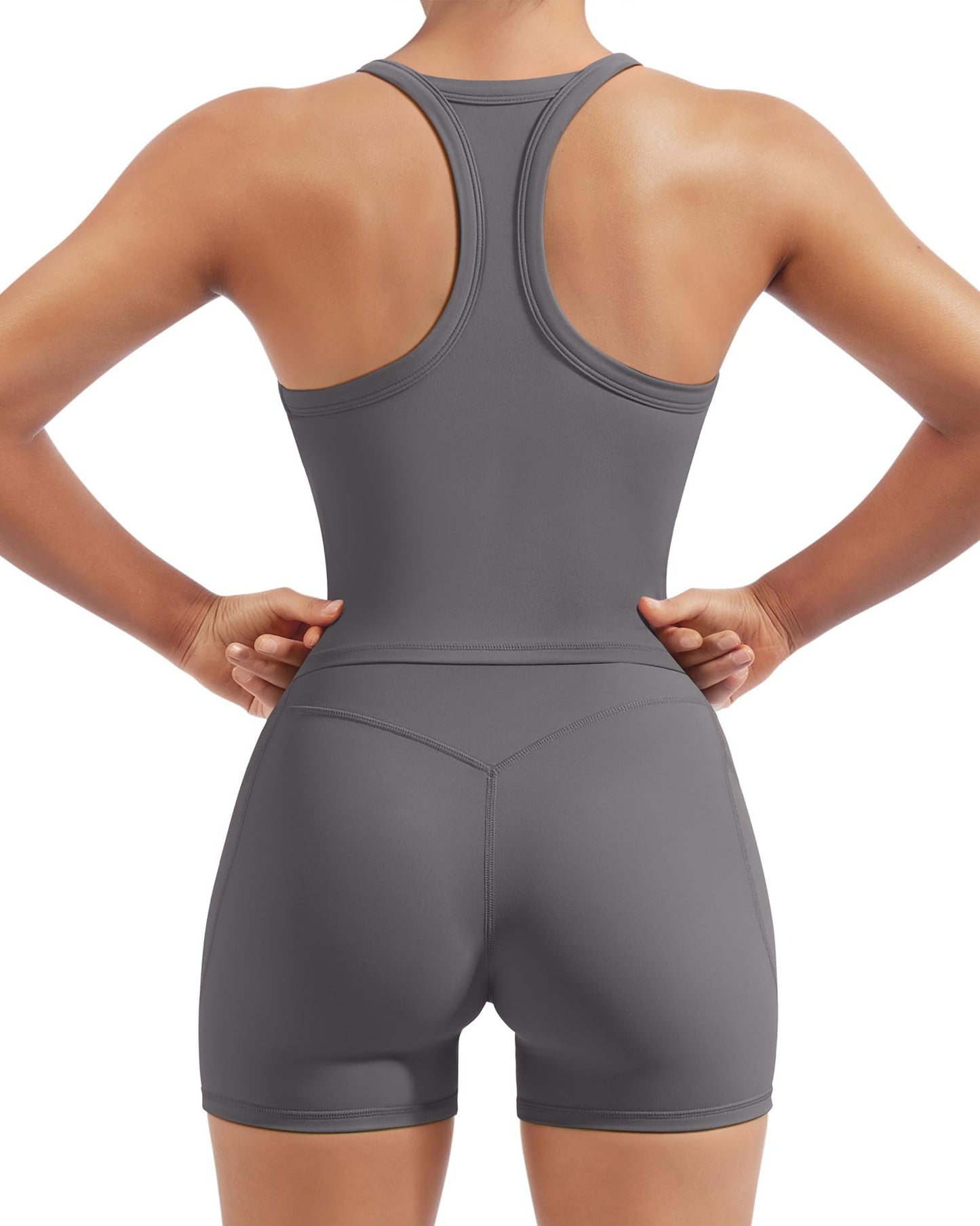Women's Racerback Workout Set with Pocket Shorts