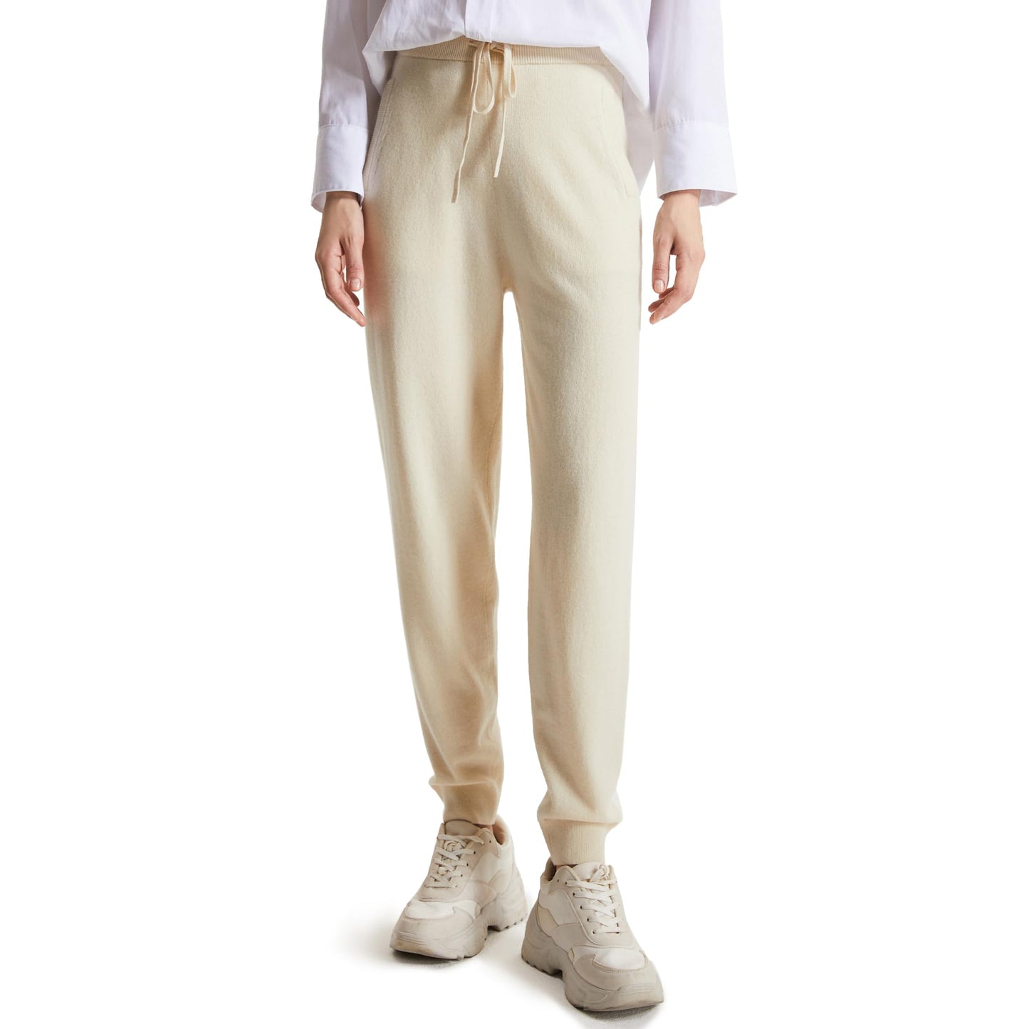 Women's High-Waisted Cashmere Jogger Sweatpants