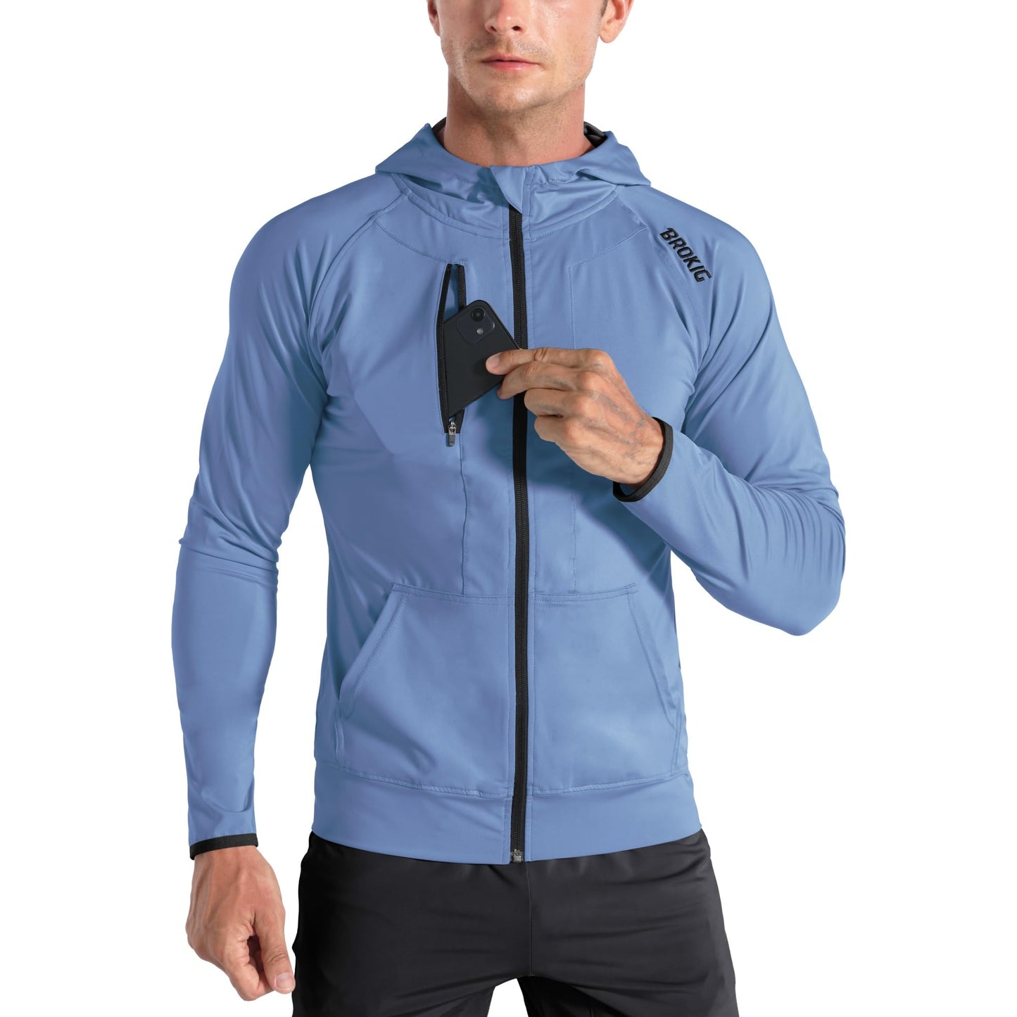 Men's Lightweight Running Jacket with Zip Pockets