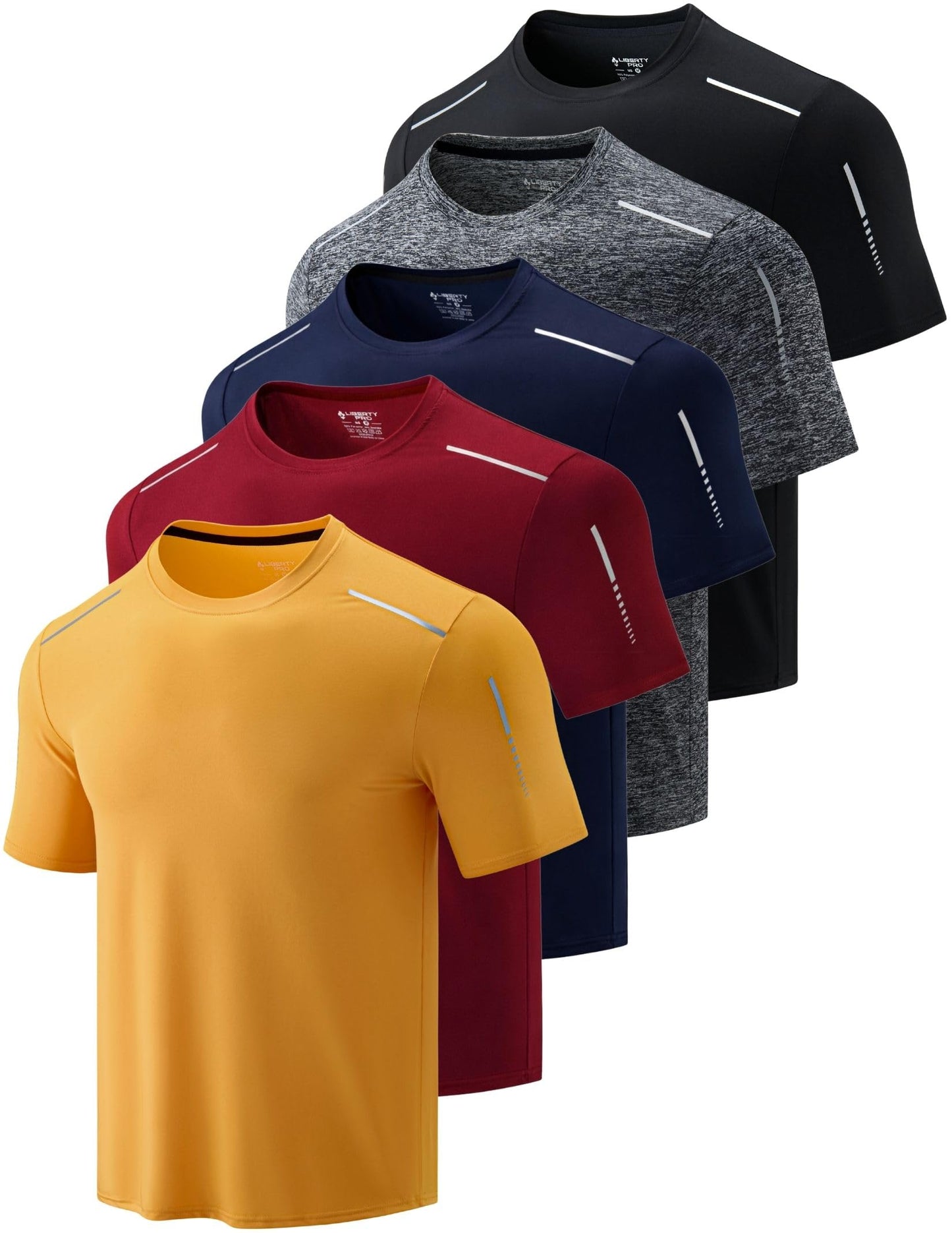 Men's Quick-Dry Athletic Training T-Shirts 5-Pack