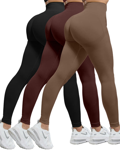 Women's Seamless Butt-Lifting Leggings Set 3-Piece
