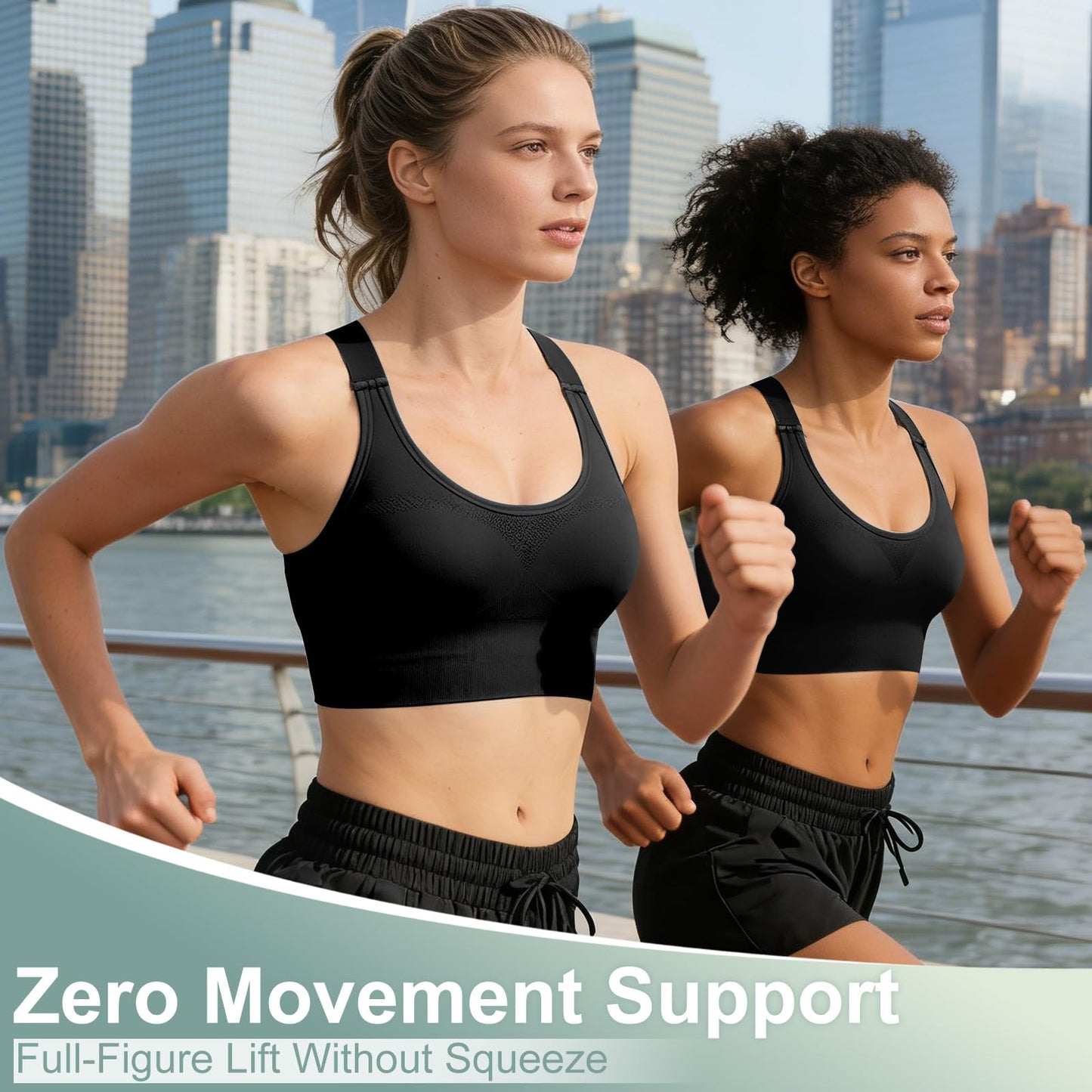 Women's High-Support Padded Racerback Sports Bra Set