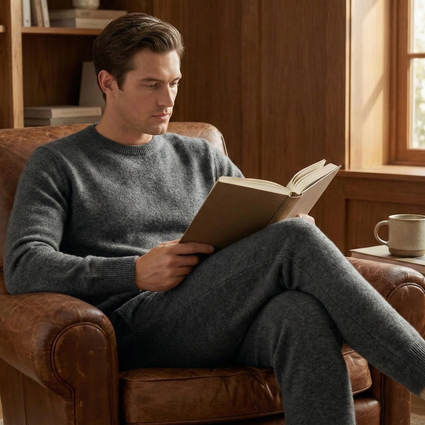 Men's 100% Cashmere Drawstring Lounge Joggers