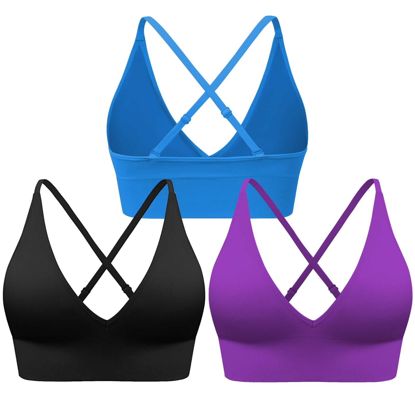 Women's Adjustable Criss-Cross Padded Sports Bra Set