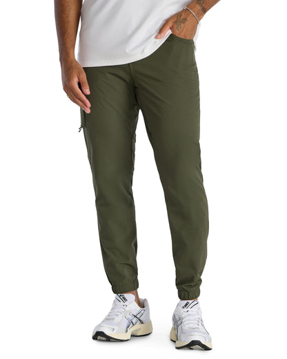 Men's Stretch Cargo Joggers with Zipper Pockets