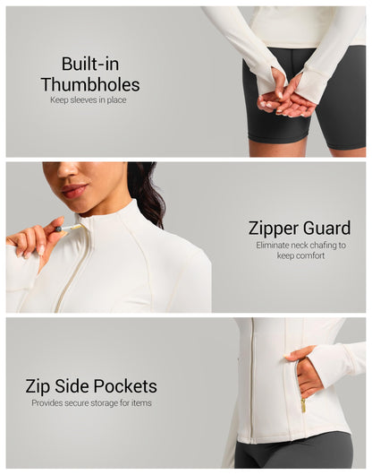 Women's Full-Zip Workout Jacket with Four Pockets