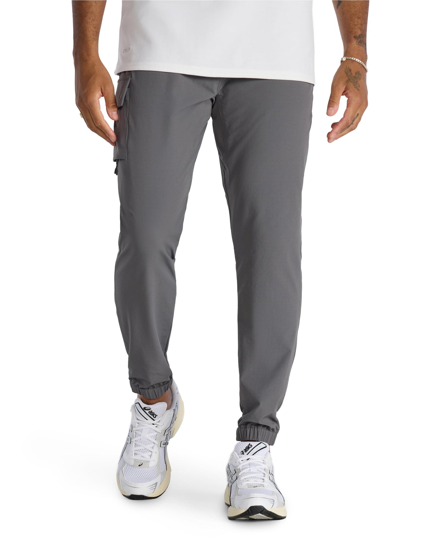Men's Stretch Cargo Joggers with Zipper Pockets
