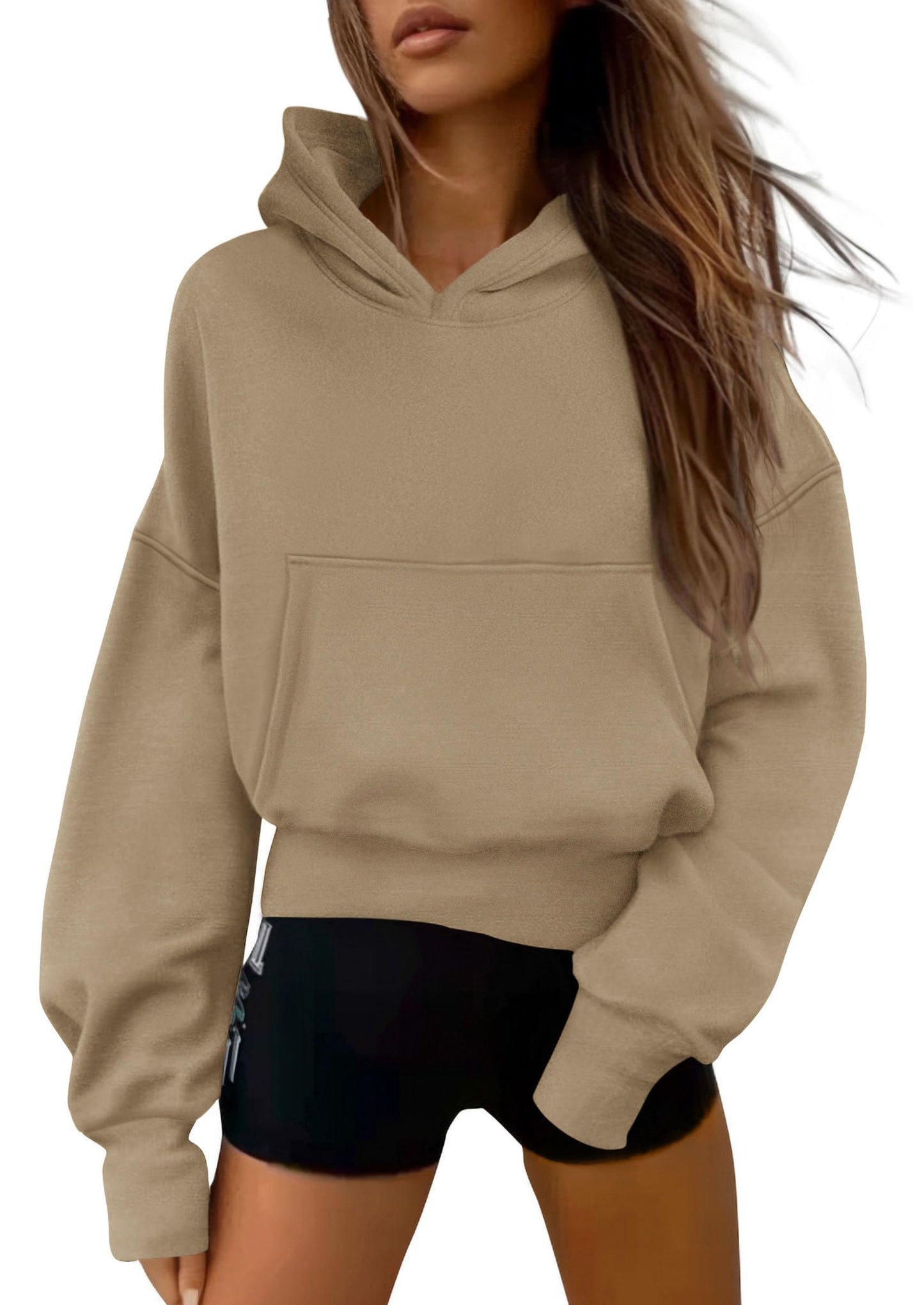 Women's Half-Zip Cropped Hooded Sweatshirt