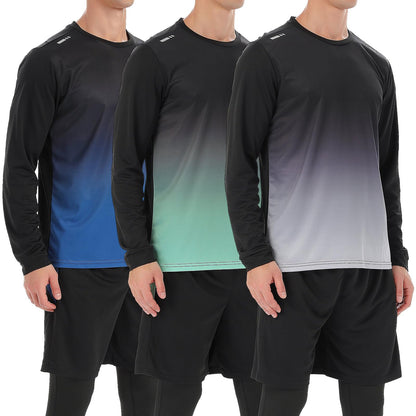 Men's Dry-Fit Workout Set with Shorts & Long Sleeve