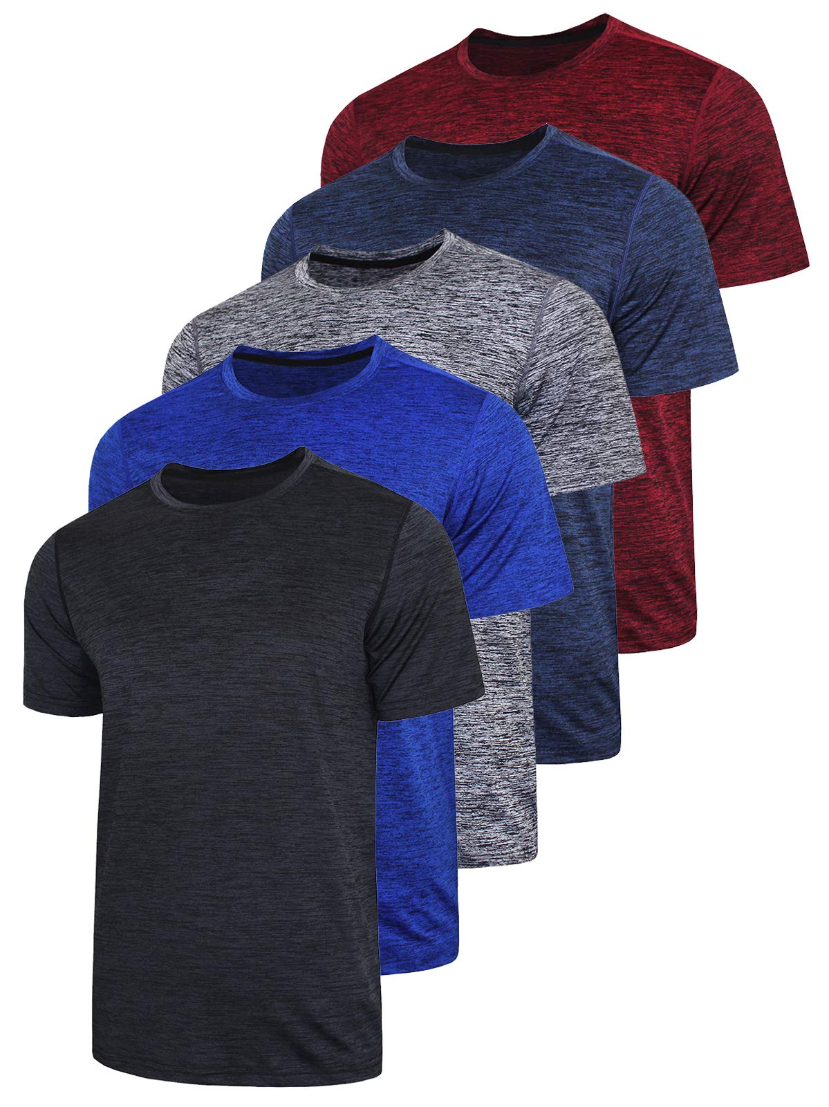 Men's Quick-Dry Athletic Training T-Shirts 5-Pack