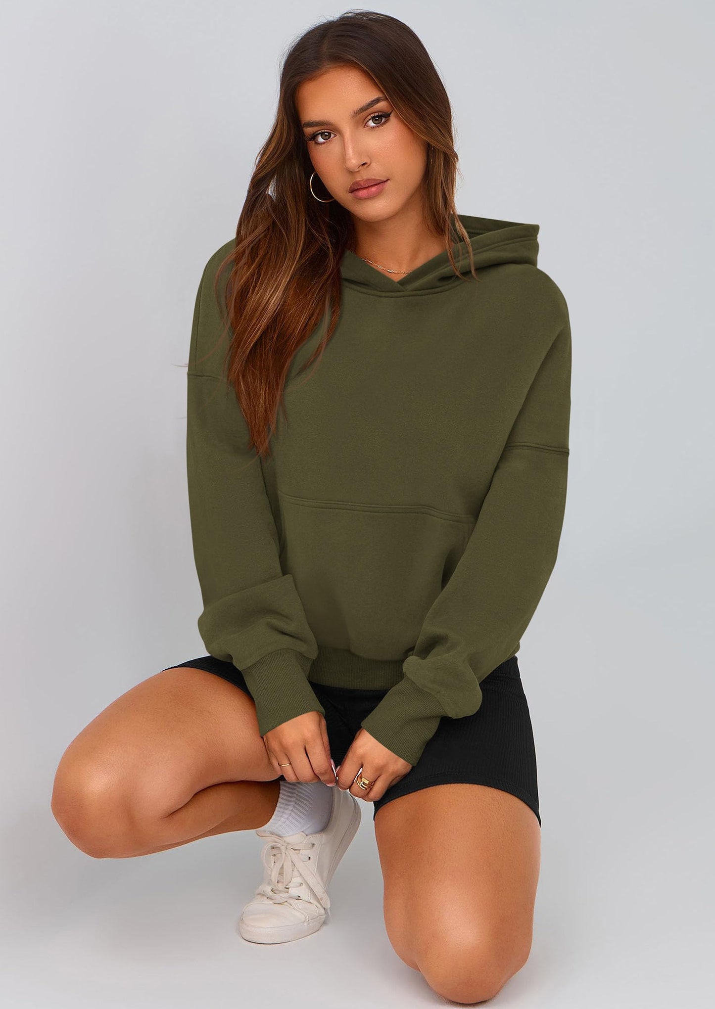 Women's Half-Zip Cropped Hooded Sweatshirt