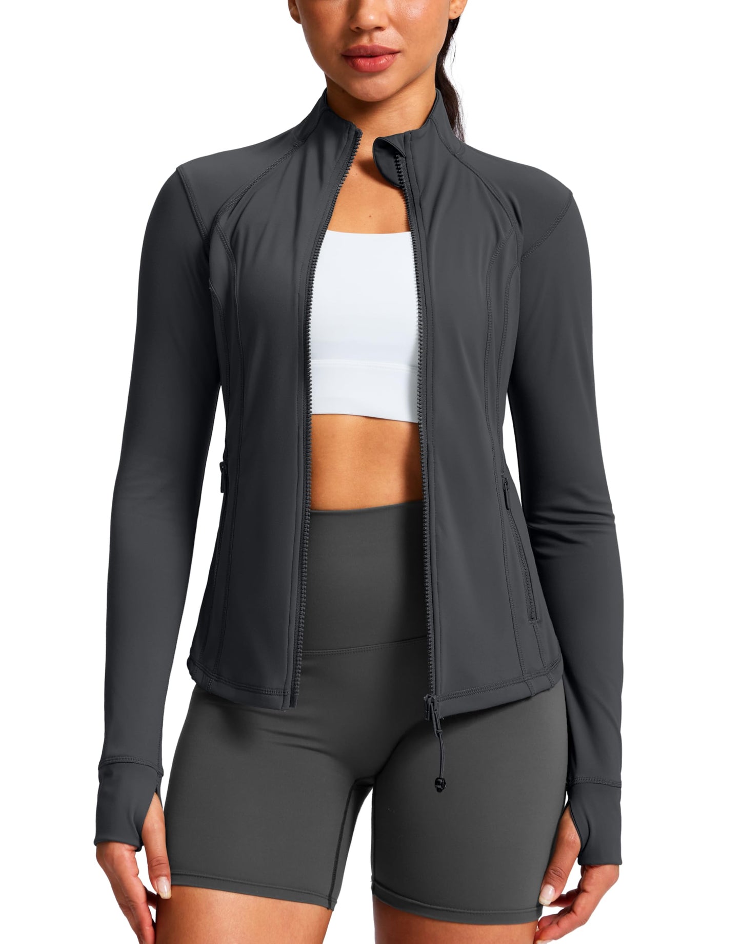 Women's Full-Zip Workout Jacket with Four Pockets