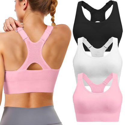 Women's High-Support Padded Racerback Sports Bra Set