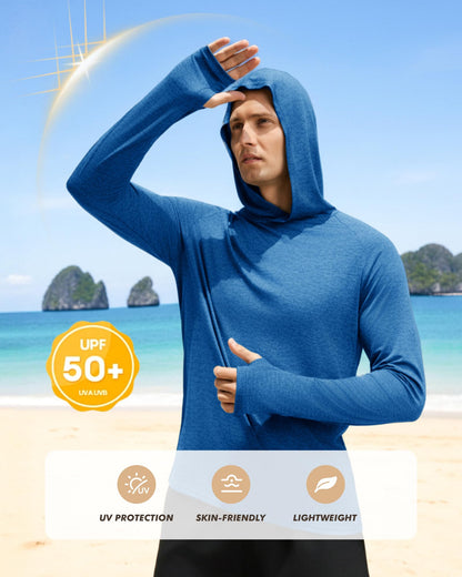 Men's UPF 50+ Sun Hoodie Long Sleeve Performance Top