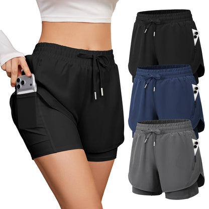 Women's High-Waisted 2-in-1 Running Shorts 5-Pack