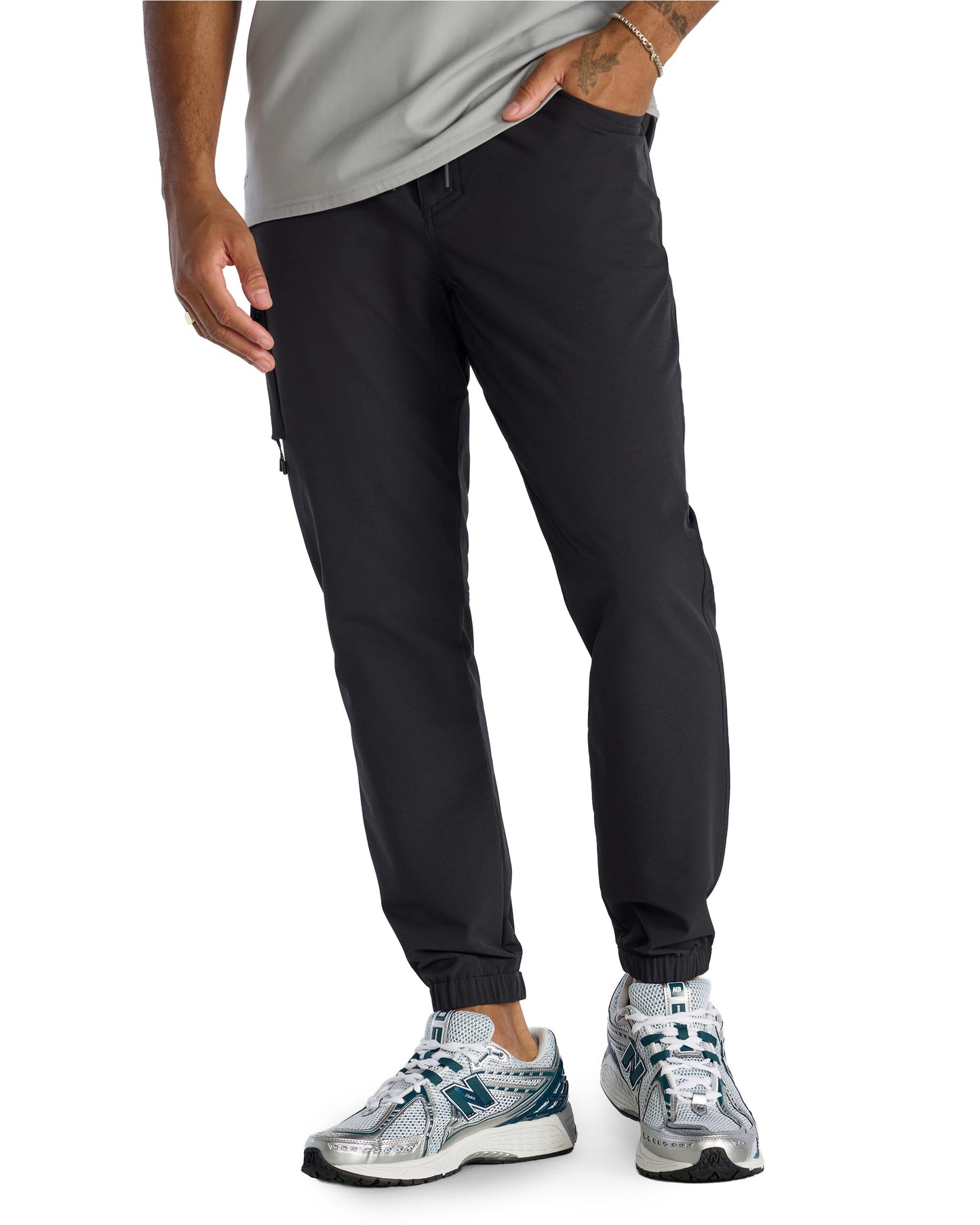 Men's Stretch Cargo Joggers with Zipper Pockets