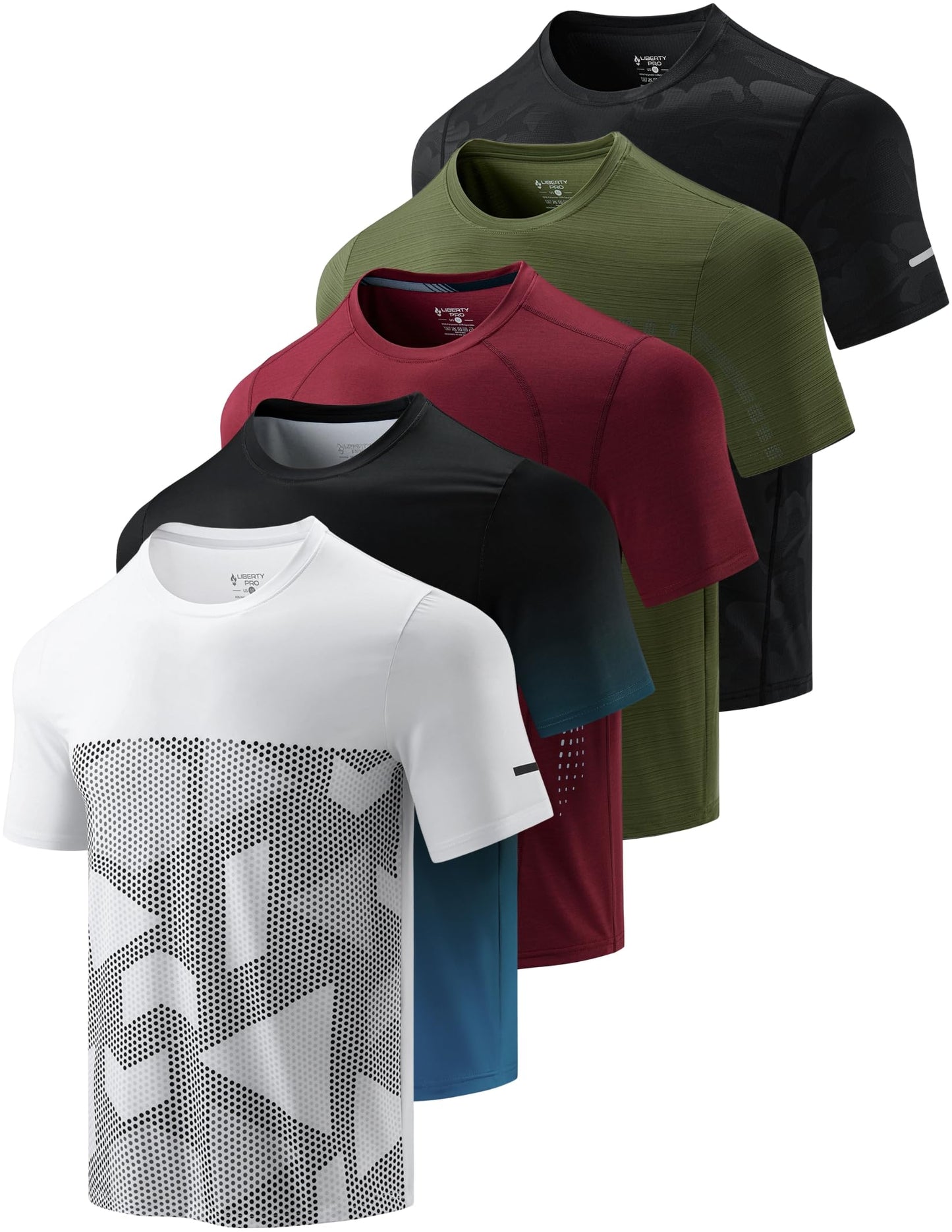 Men's Quick-Dry Athletic Training T-Shirts 5-Pack