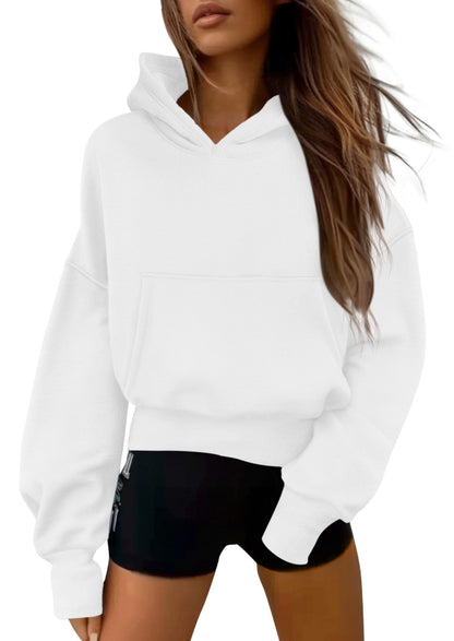 Women's Half-Zip Cropped Hooded Sweatshirt