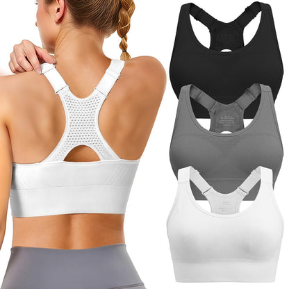 Women's High-Support Padded Racerback Sports Bra Set